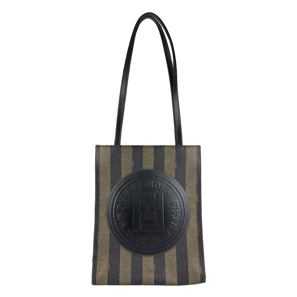 FENDI Black Coated Canvas Shoulder Bag